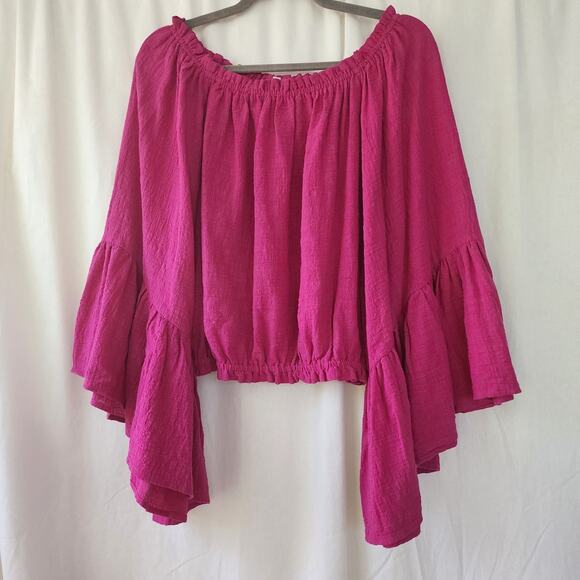 Olivaceous Long Sleeve Top Woman XL Boho Whimsy Romantic Fairy Bell Magenta Pink - Picture 8 of 10
